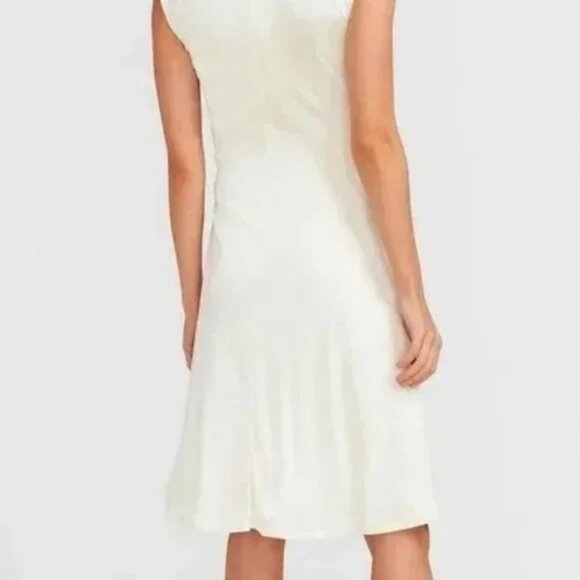 Express Swan Satin Cap Sleeve Ruched Side Dress SZ M - Picture 5 of 8